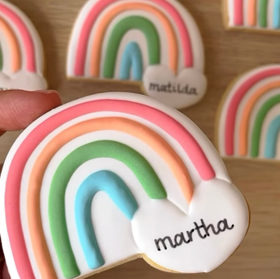 Personalised Rainbow Party Biscuits