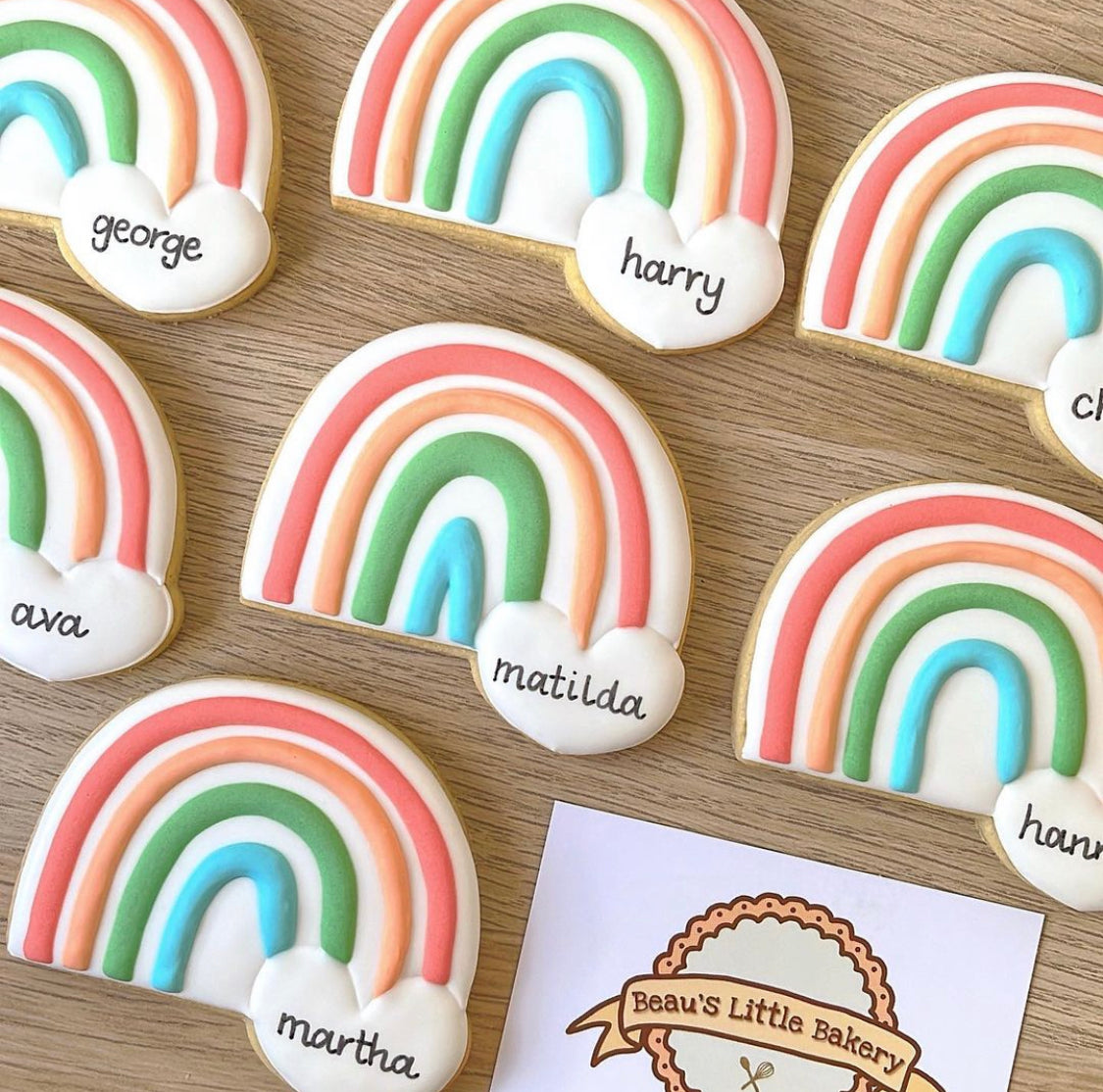 Personalised Rainbow Party Biscuits